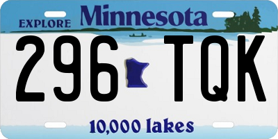 MN license plate 296TQK