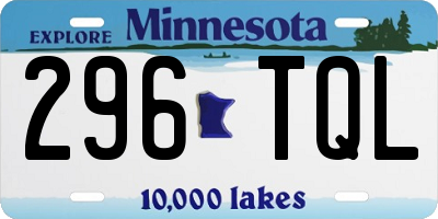 MN license plate 296TQL