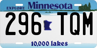 MN license plate 296TQM