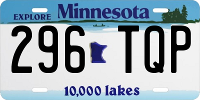 MN license plate 296TQP