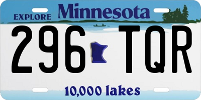 MN license plate 296TQR