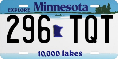 MN license plate 296TQT
