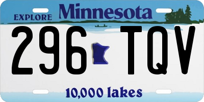 MN license plate 296TQV