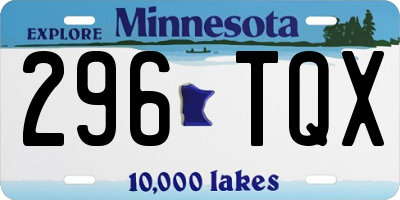 MN license plate 296TQX