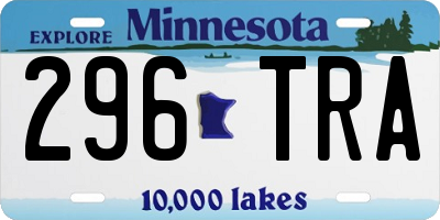 MN license plate 296TRA