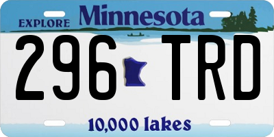 MN license plate 296TRD