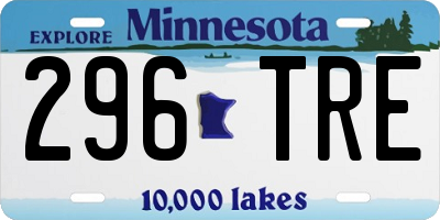 MN license plate 296TRE