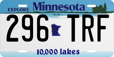 MN license plate 296TRF