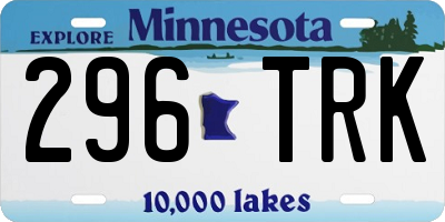 MN license plate 296TRK