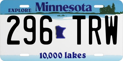 MN license plate 296TRW