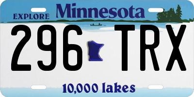 MN license plate 296TRX
