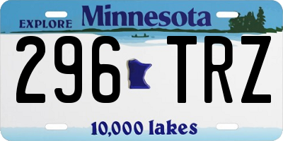 MN license plate 296TRZ