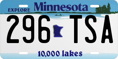 MN license plate 296TSA