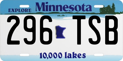 MN license plate 296TSB