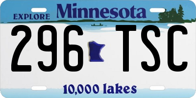 MN license plate 296TSC
