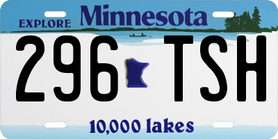 MN license plate 296TSH