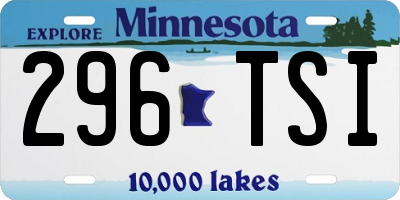 MN license plate 296TSI