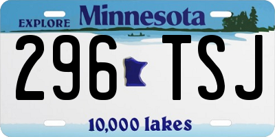 MN license plate 296TSJ