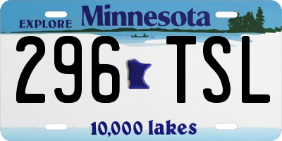MN license plate 296TSL