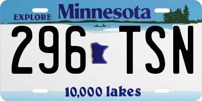 MN license plate 296TSN