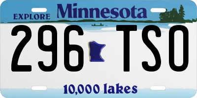MN license plate 296TSO