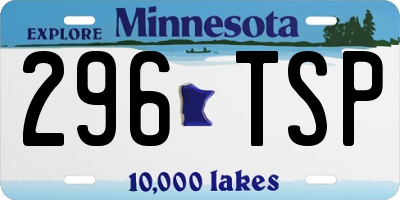 MN license plate 296TSP