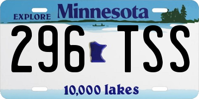 MN license plate 296TSS