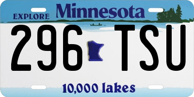 MN license plate 296TSU