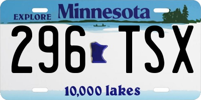 MN license plate 296TSX