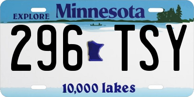MN license plate 296TSY