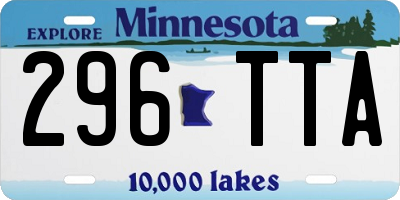 MN license plate 296TTA