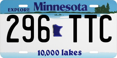 MN license plate 296TTC