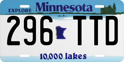 MN license plate 296TTD