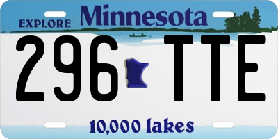 MN license plate 296TTE