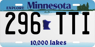 MN license plate 296TTI