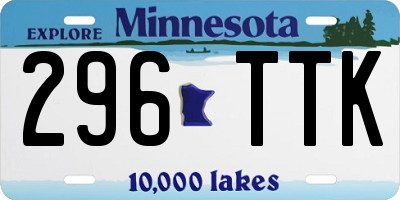 MN license plate 296TTK