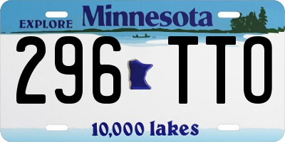 MN license plate 296TTO