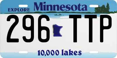 MN license plate 296TTP