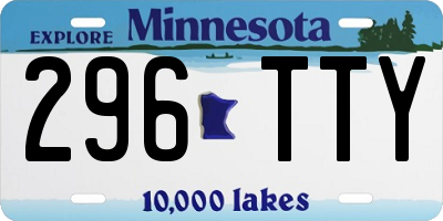 MN license plate 296TTY