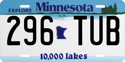 MN license plate 296TUB