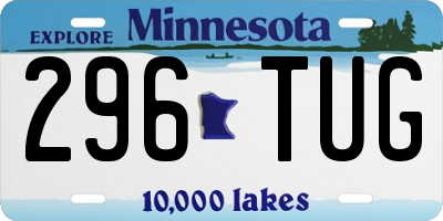 MN license plate 296TUG