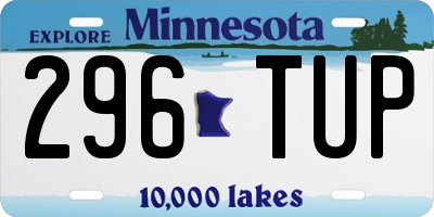 MN license plate 296TUP