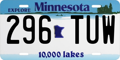 MN license plate 296TUW