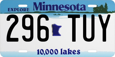 MN license plate 296TUY