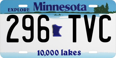 MN license plate 296TVC