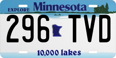 MN license plate 296TVD