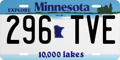 MN license plate 296TVE