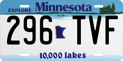 MN license plate 296TVF