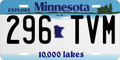 MN license plate 296TVM