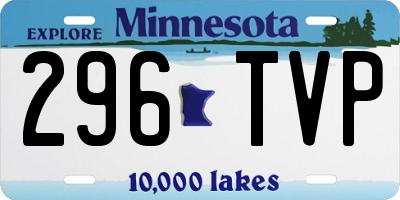 MN license plate 296TVP